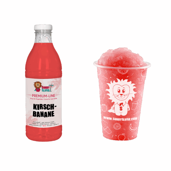 SunnySlush_Flasche+Becher_Kirsch-Banane
