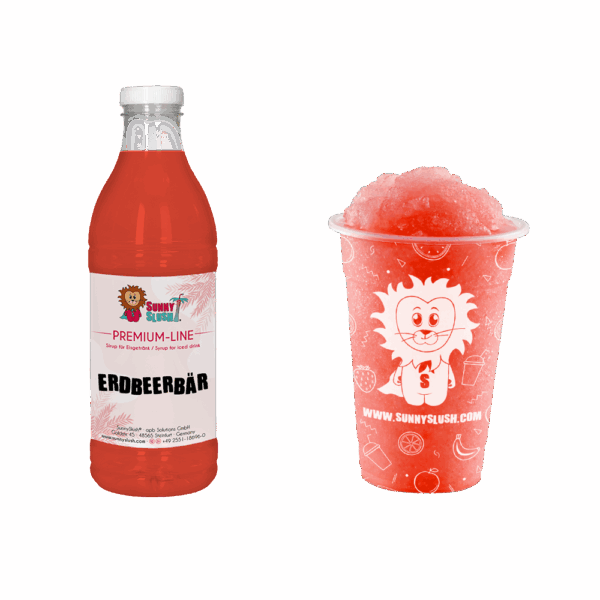 SunnySlush_Flasche+Becher_Erdbeerbär