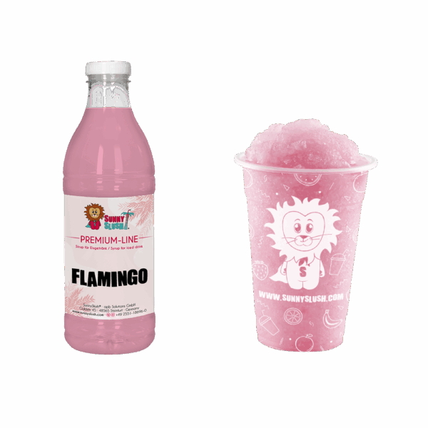 SunnySlush_Flasche+Becher_Flamingo