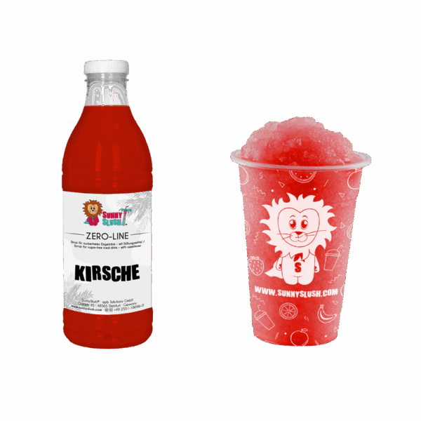 SunnySlush_Flasche+Becher_Kirsche