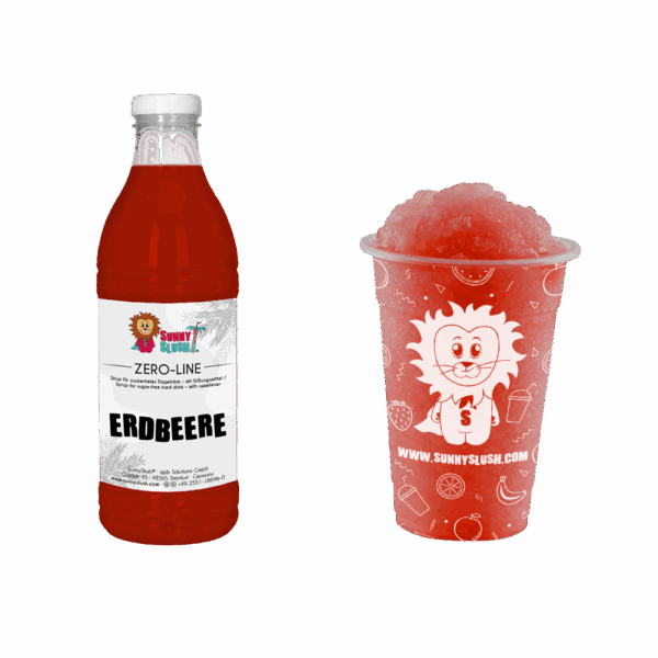 SunnySlush_Flasche+Becher_Erdbeere