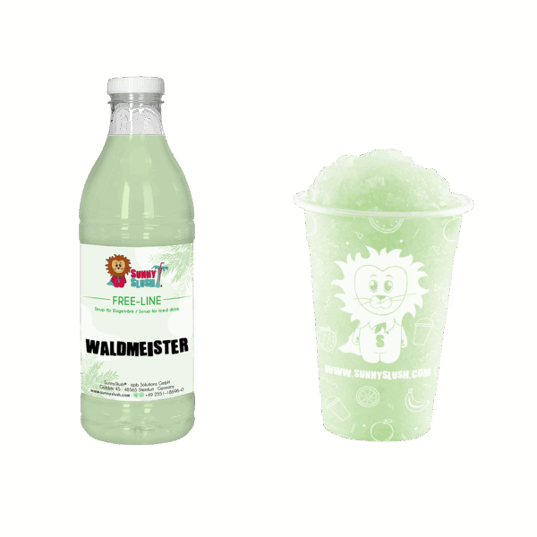 SunnySlush_Flasche+Becher_Waldmeister