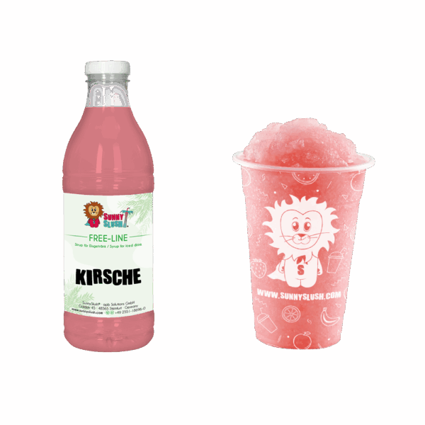 SunnySlush_Flasche+Becher_Kirsche