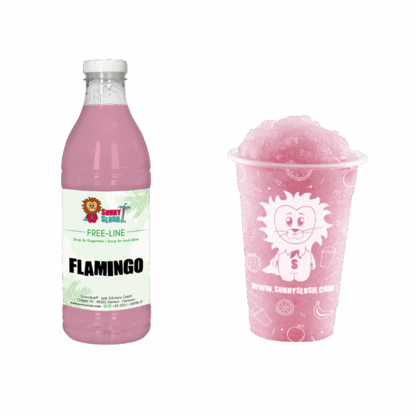 SunnySlush_Flasche+Becher_Flamingo