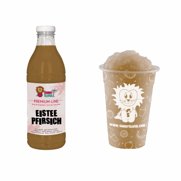 SunnySlush_Flasche+Becher_EisteePfirsich