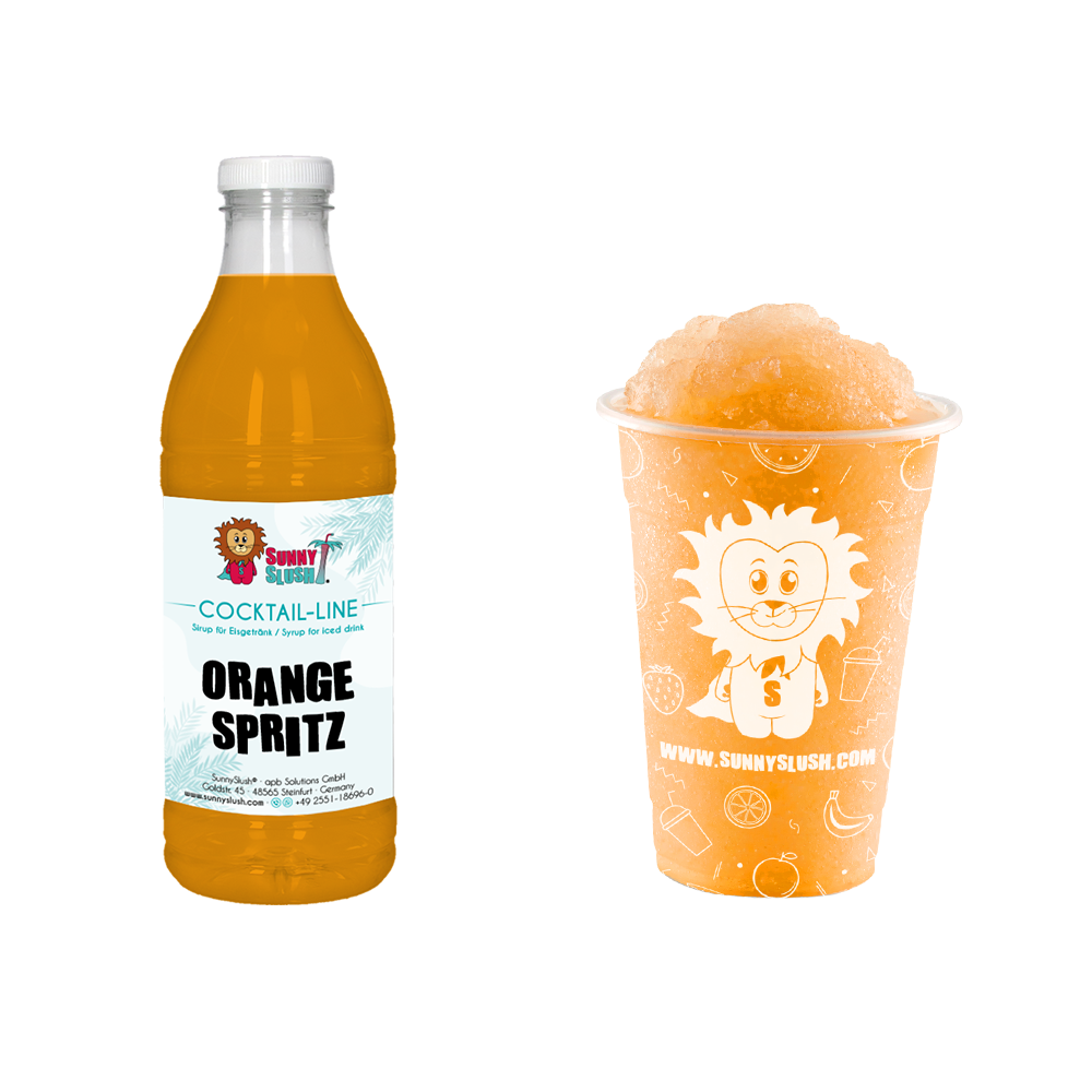 SunnySlush_Flasche+Becher_Orange_Spritz